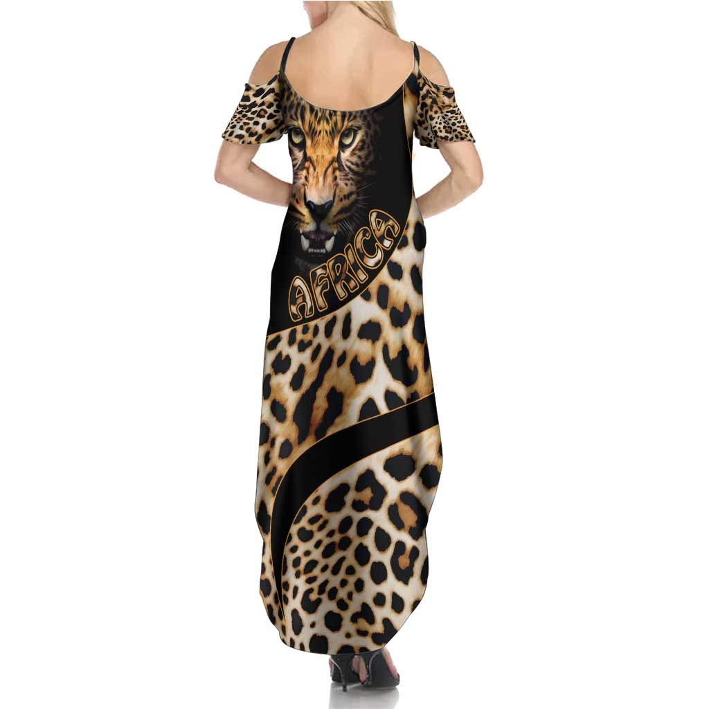 Africa Leopard Skin Pattern Family Matching Summer Maxi Dress and Hawaiian Shirt Version 01 - Wonder Print Shop
