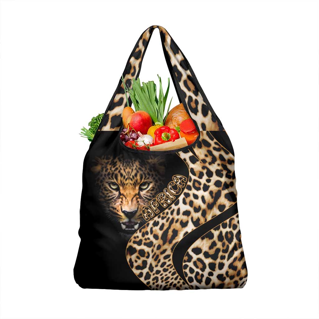 Africa Leopard Skin Pattern Grocery Bag Version 01
