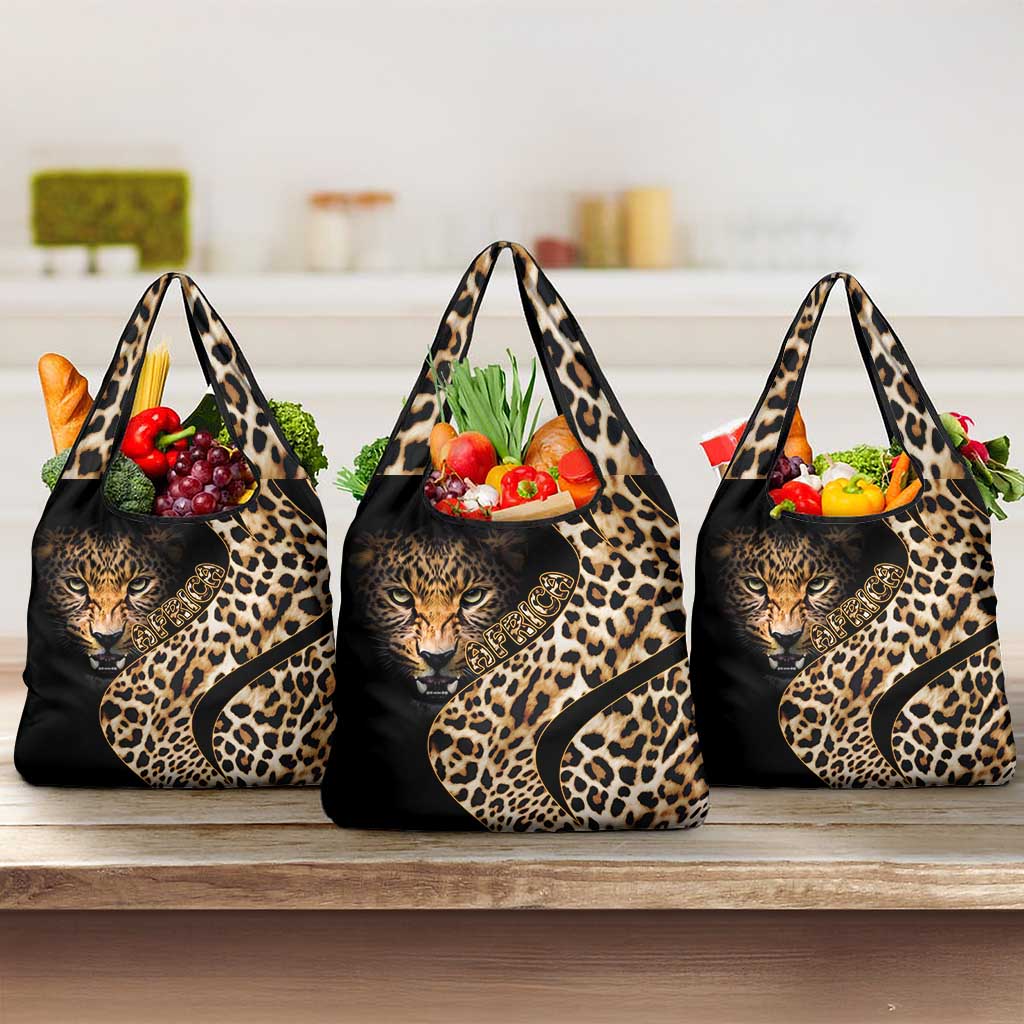 Africa Leopard Skin Pattern Grocery Bag Version 01