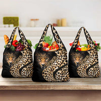 Africa Leopard Skin Pattern Grocery Bag Version 01