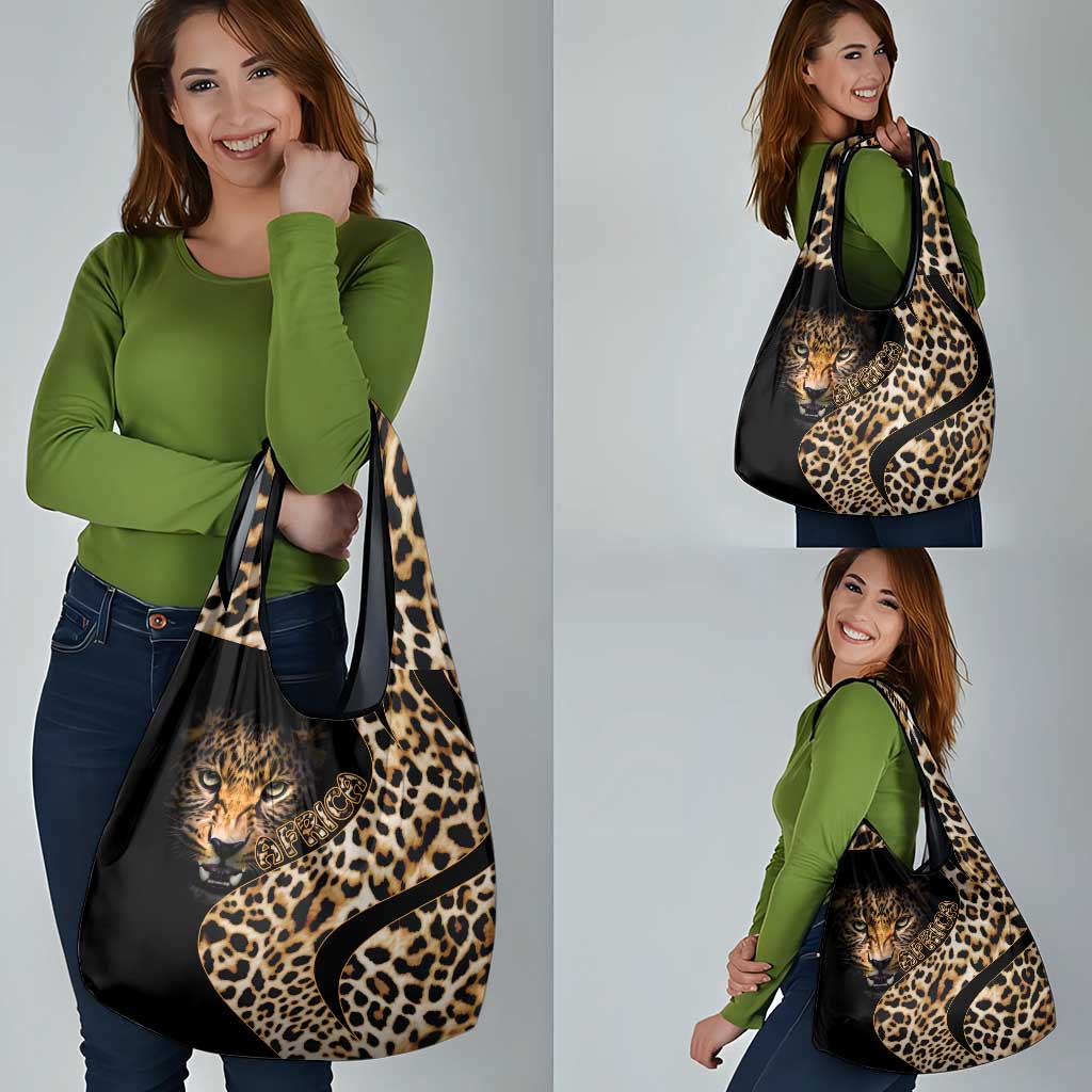 Africa Leopard Skin Pattern Grocery Bag Version 01