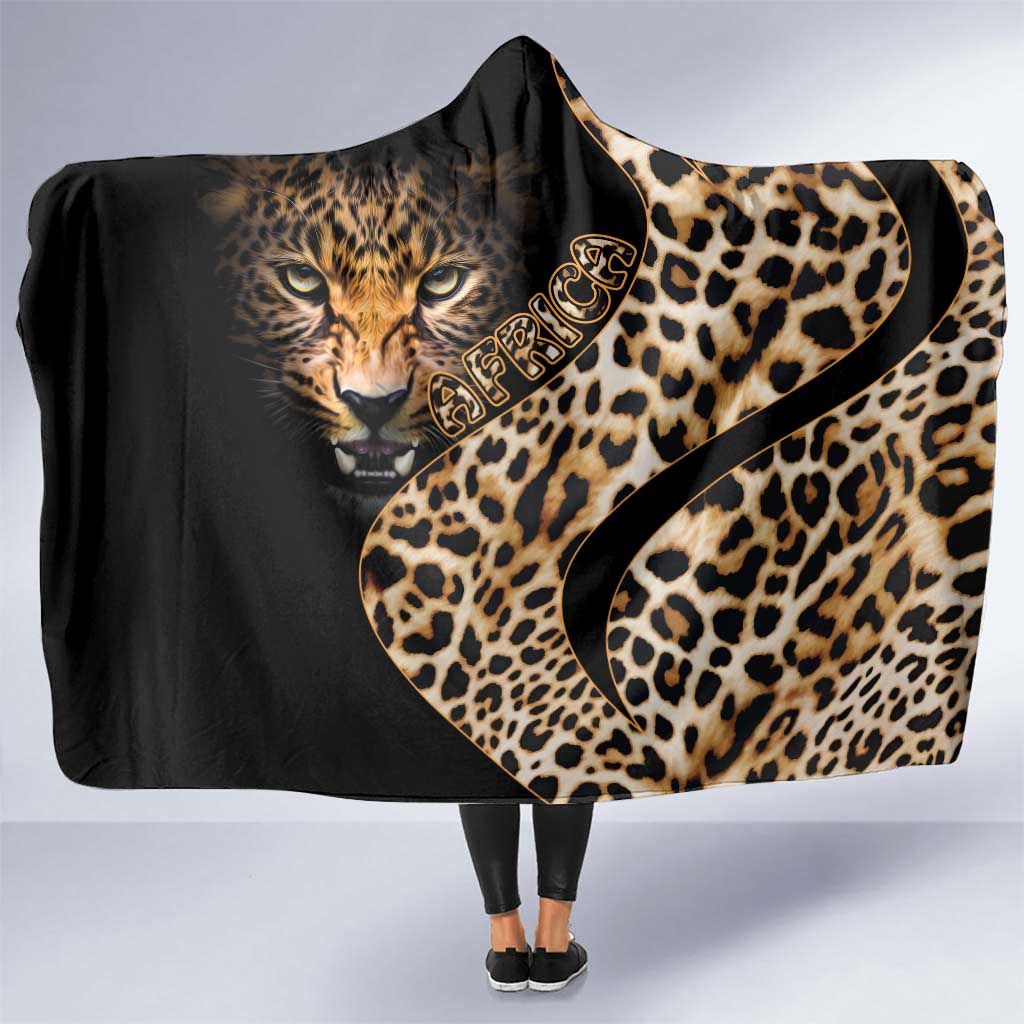 Africa Leopard Skin Pattern Hooded Blanket Version 01
