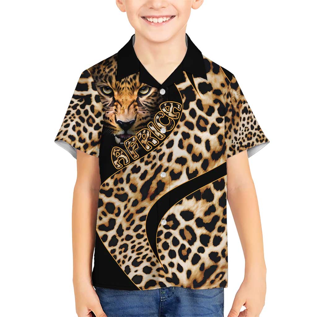 Africa Leopard Skin Pattern Kid Hawaiian Shirt Version 01 - Wonder Print Shop