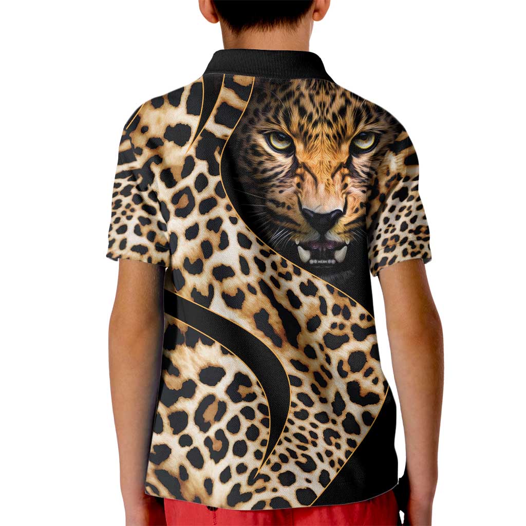 Africa Leopard Skin Pattern Kid Polo Shirt Version 01 - Wonder Print Shop