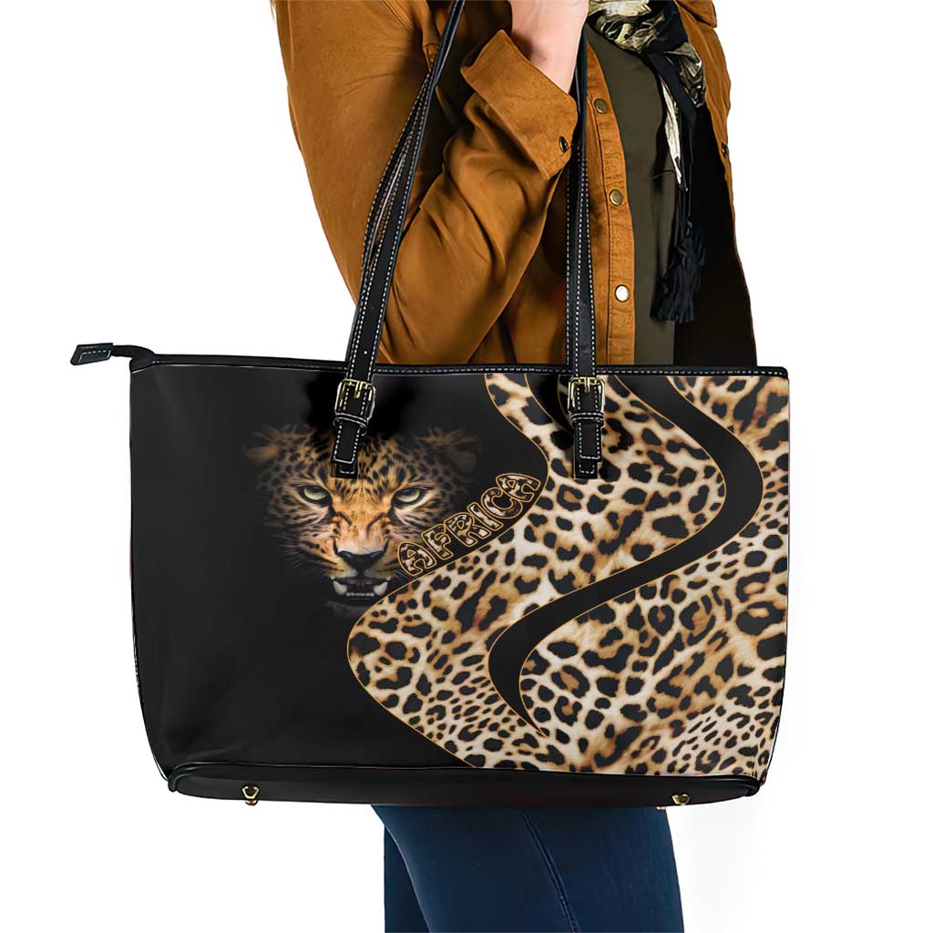 Africa Leopard Skin Pattern Leather Tote Bag Version 01 - Wonder Print Shop