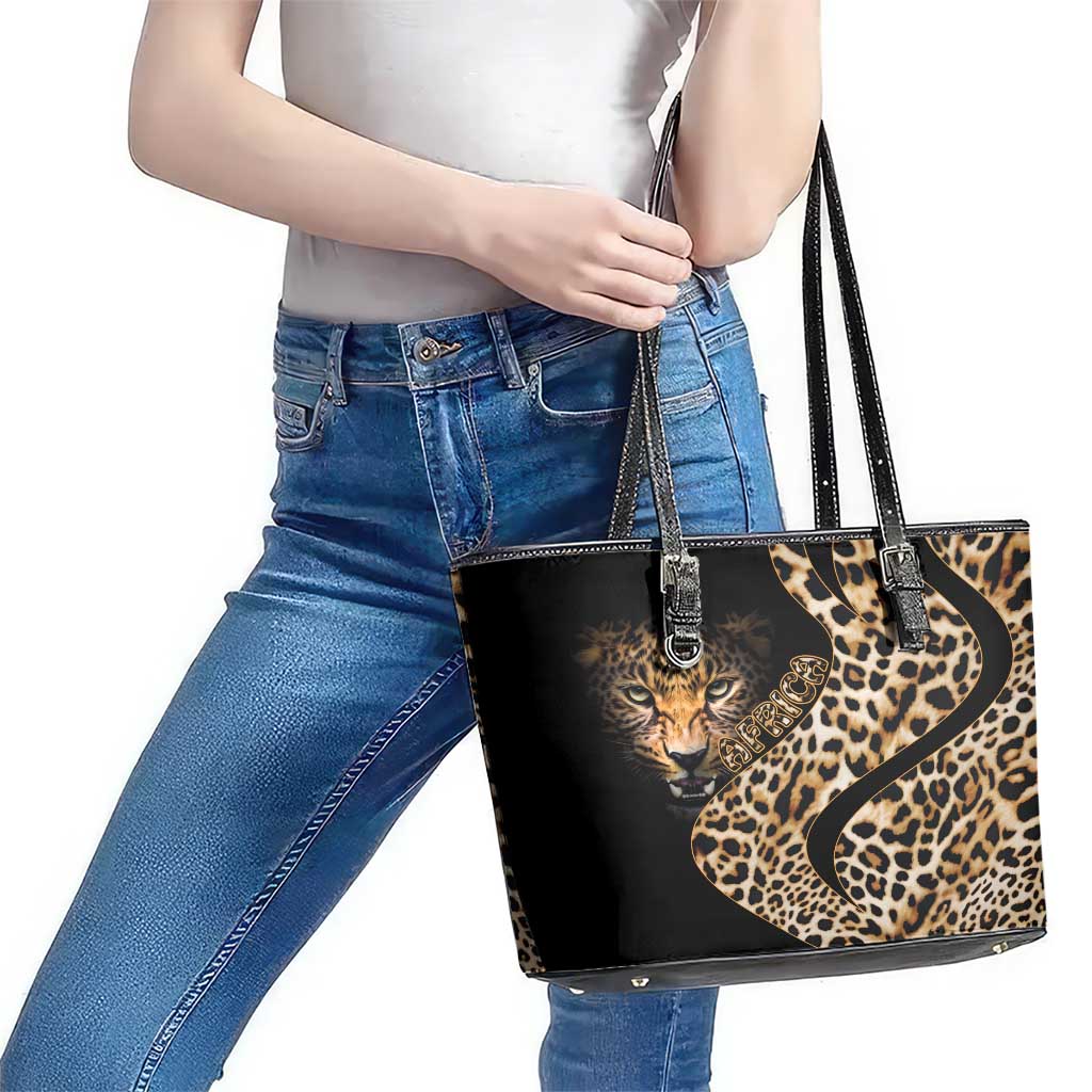 Africa Leopard Skin Pattern Leather Tote Bag Version 01 - Wonder Print Shop