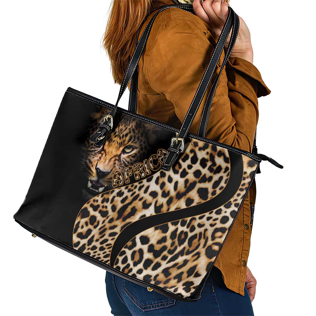 Africa Leopard Skin Pattern Leather Tote Bag Version 01 - Wonder Print Shop