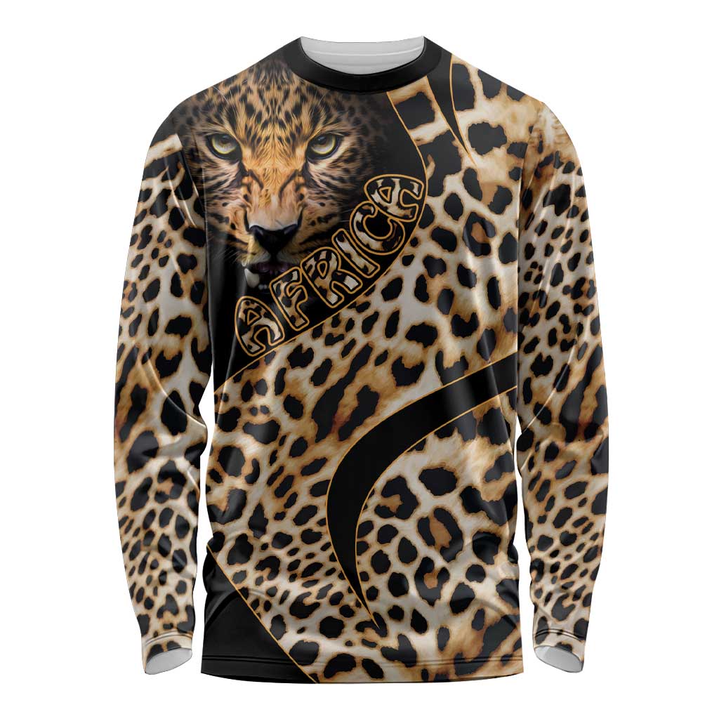 Africa Leopard Skin Pattern Long Sleeve Shirt Version 01 - Wonder Print Shop