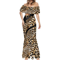 Africa Leopard Skin Pattern Mermaid Dress Version 01 - Wonder Print Shop