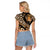 Africa Leopard Skin Pattern Raglan Cropped T Shirt Version 01 - Wonder Print Shop