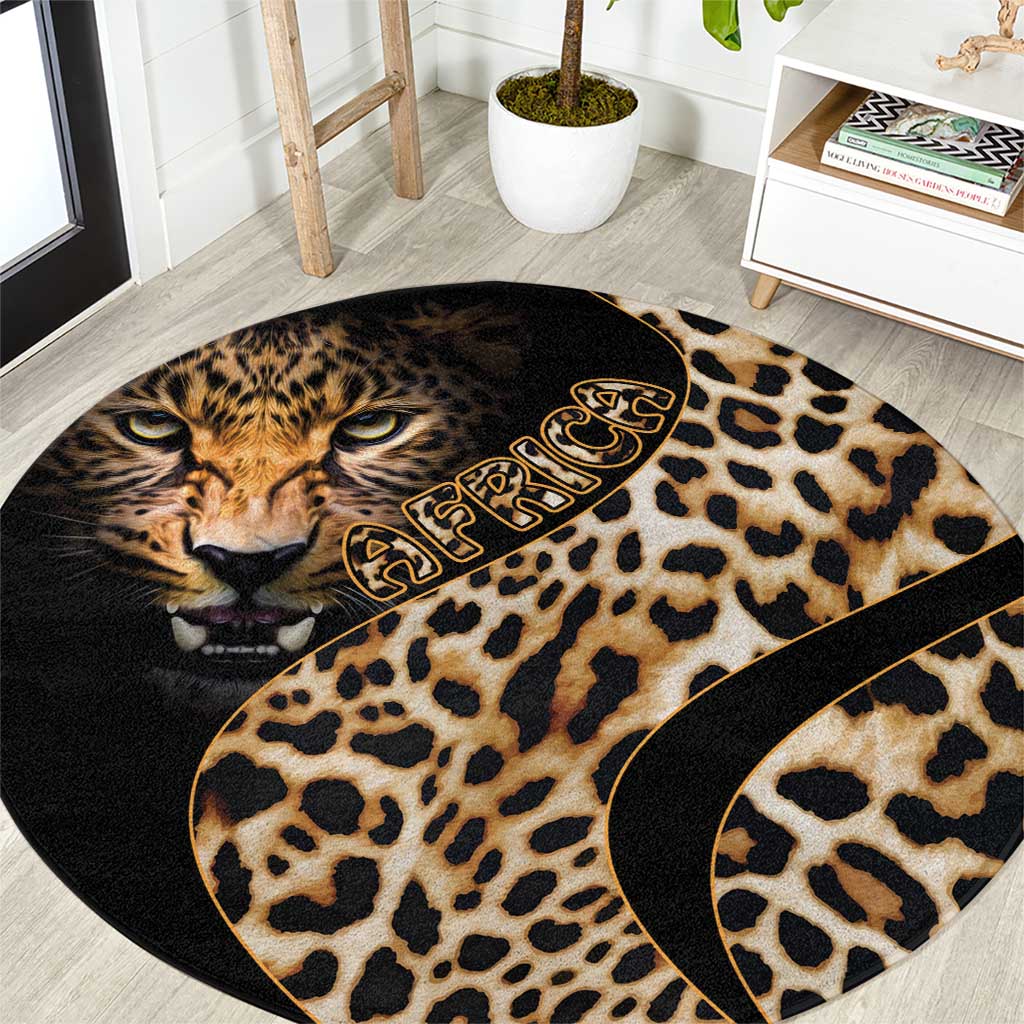 Africa Leopard Skin Pattern Round Carpet Version 01