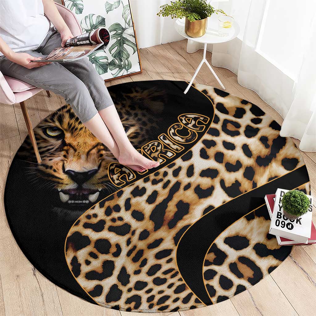 Africa Leopard Skin Pattern Round Carpet Version 01