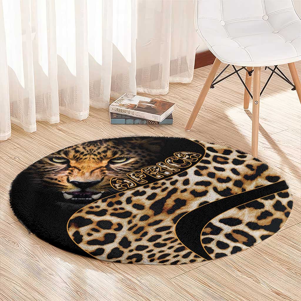 Africa Leopard Skin Pattern Round Carpet Version 01