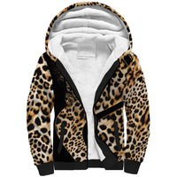 Africa Leopard Skin Pattern Sherpa Hoodie Version 01 - Wonder Print Shop