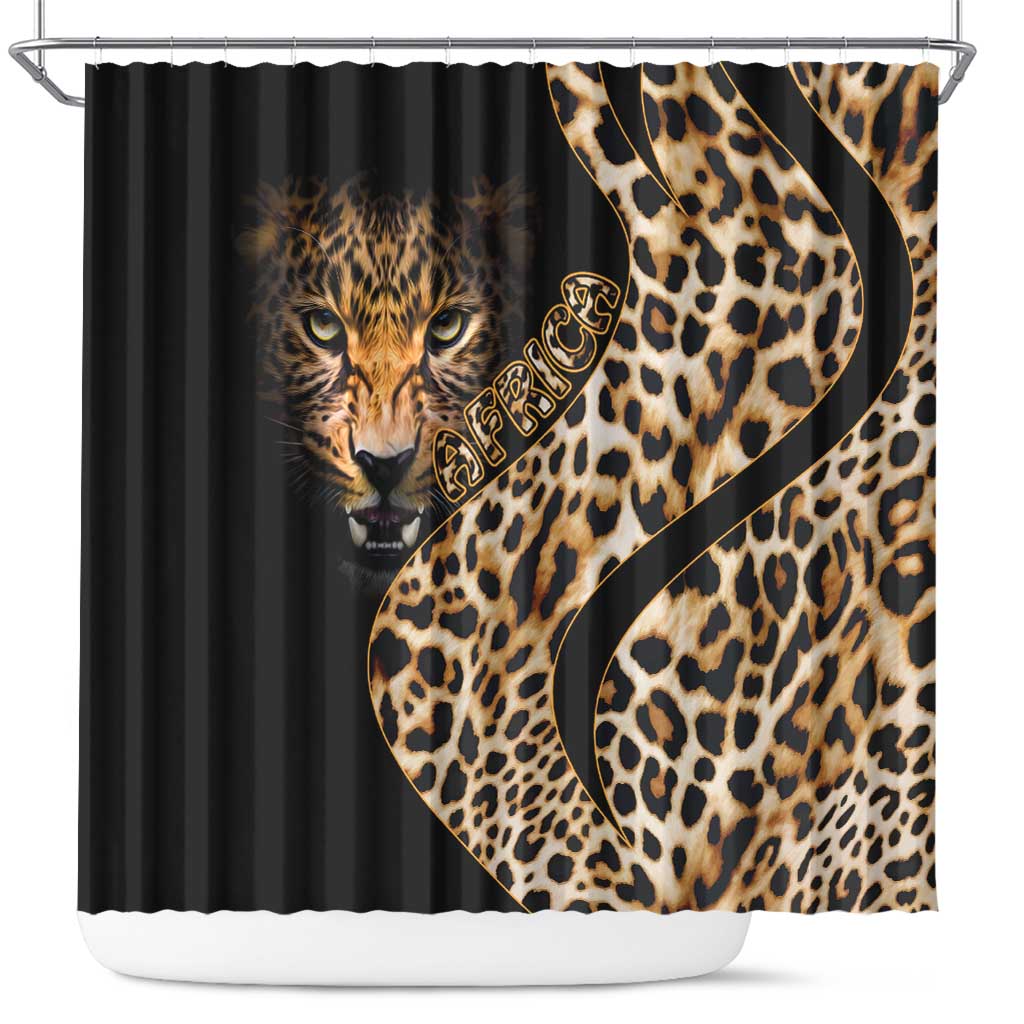 Africa Leopard Skin Pattern Shower Curtain Version 01