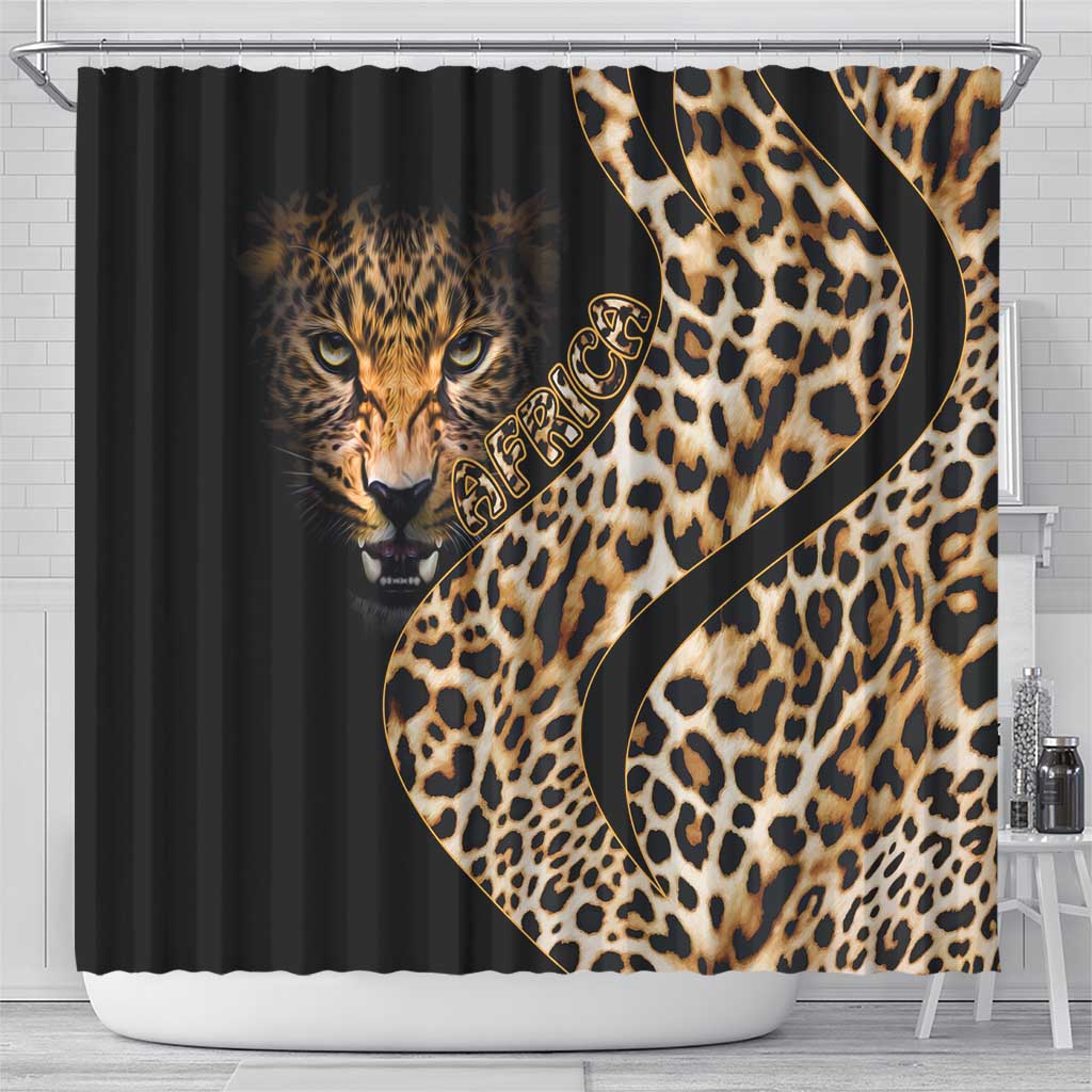 Africa Leopard Skin Pattern Shower Curtain Version 01