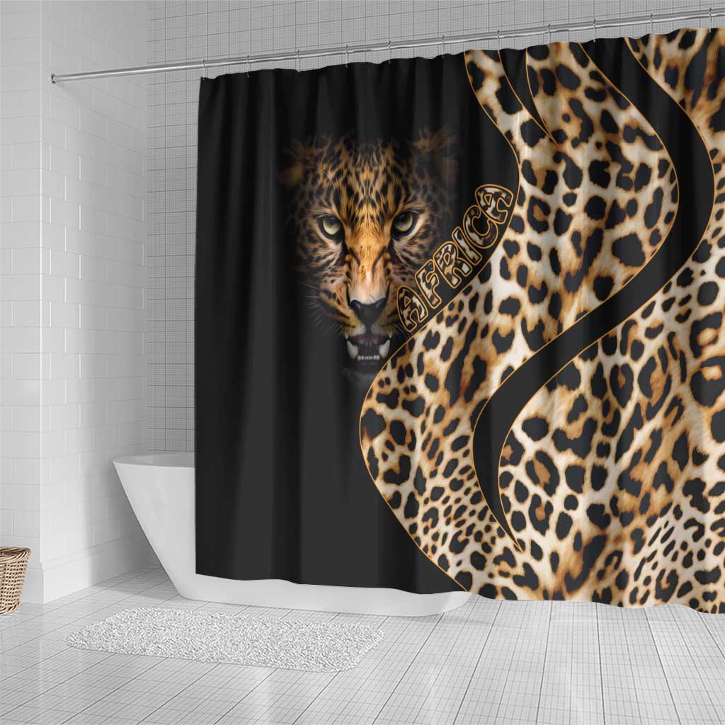 Africa Leopard Skin Pattern Shower Curtain Version 01