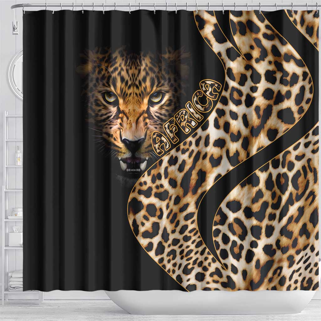 Africa Leopard Skin Pattern Shower Curtain Version 01