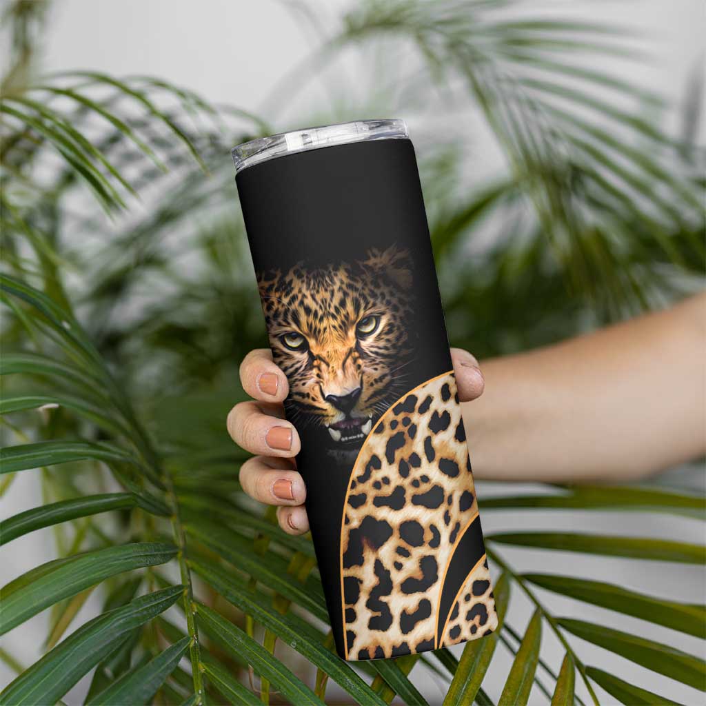 Africa Leopard Skin Pattern Skinny Tumbler Version 01 - Wonder Print Shop