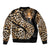 Africa Leopard Skin Pattern Sleeve Zip Bomber Jacket Version 01 - Wonder Print Shop
