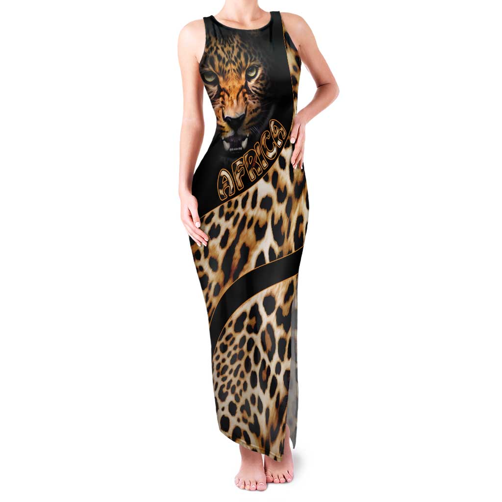Africa Leopard Skin Pattern Tank Maxi Dress Version 01 - Wonder Print Shop