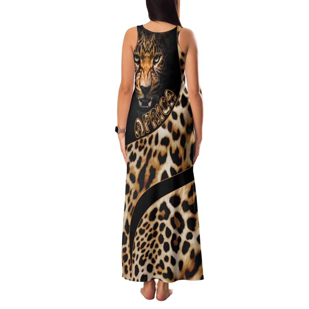 Africa Leopard Skin Pattern Tank Maxi Dress Version 01 - Wonder Print Shop