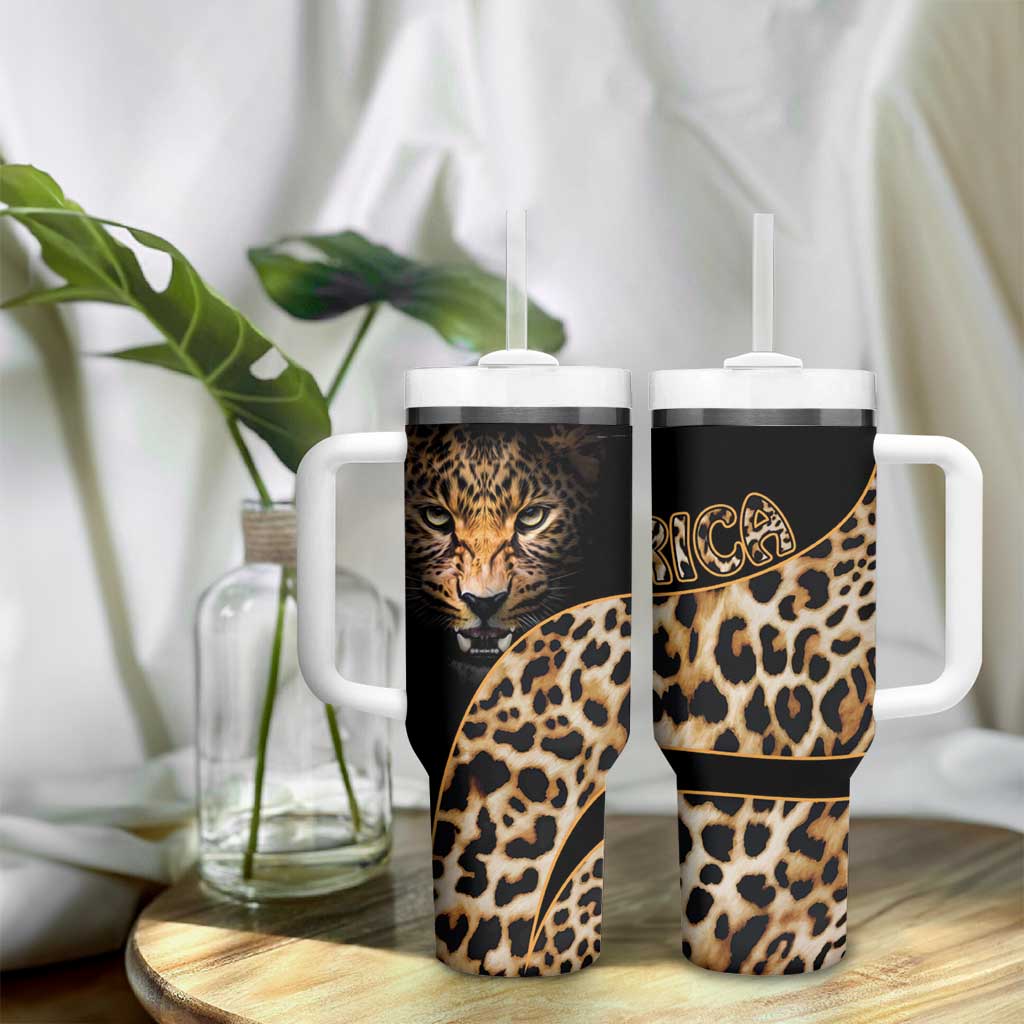 Africa Leopard Skin Pattern Tumbler With Handle Version 01 - Wonder Print Shop