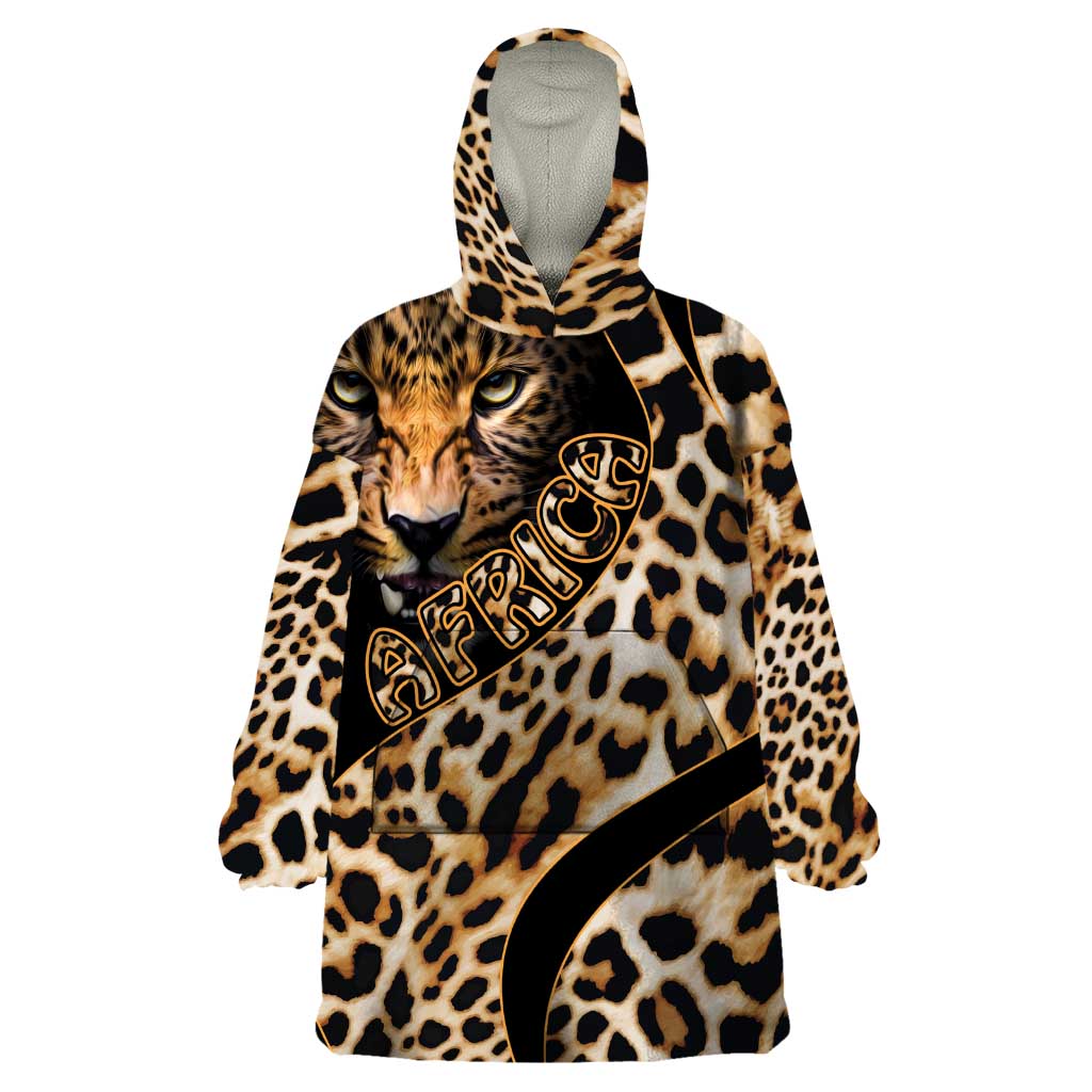 Africa Leopard Skin Pattern Wearable Blanket Hoodie Version 01 - Wonder Print Shop