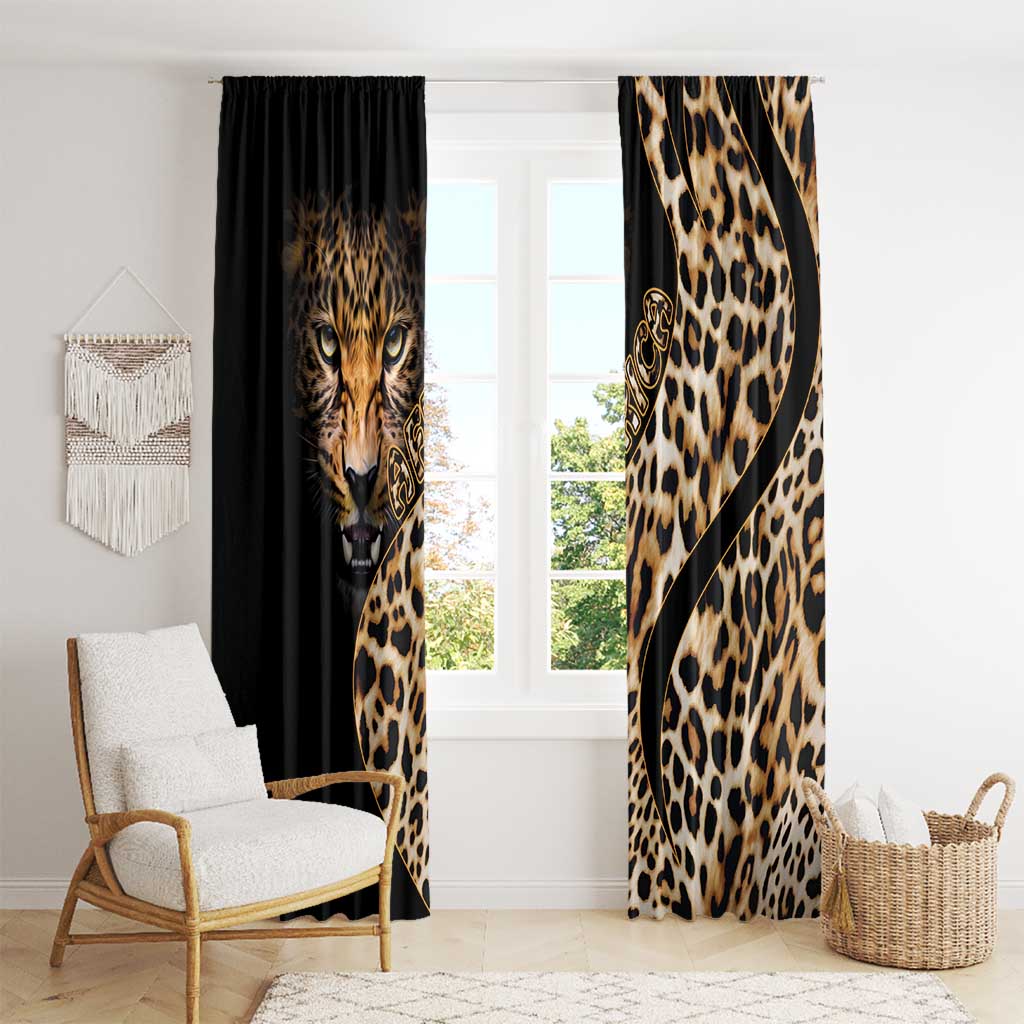 Africa Leopard Skin Pattern Window Curtain Version 01 - Wonder Print Shop