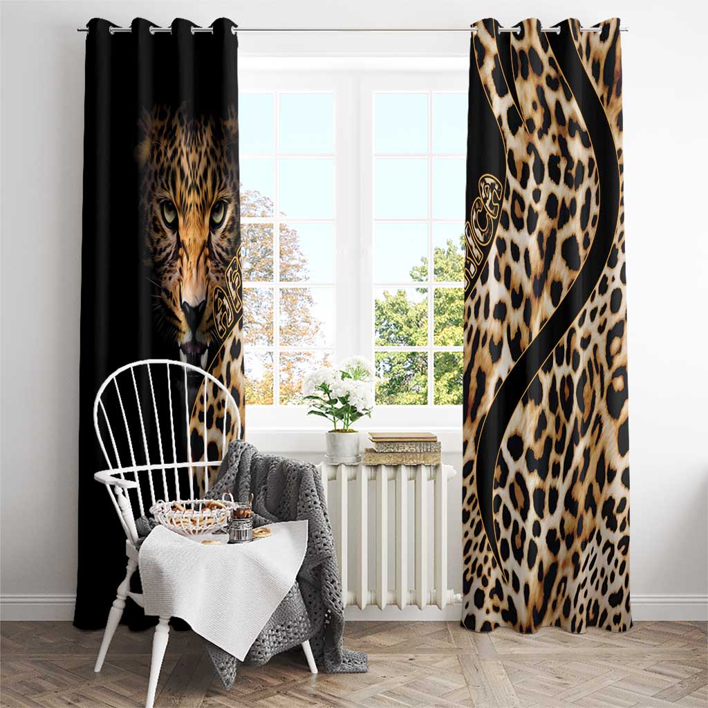 Africa Leopard Skin Pattern Window Curtain Version 01 - Wonder Print Shop