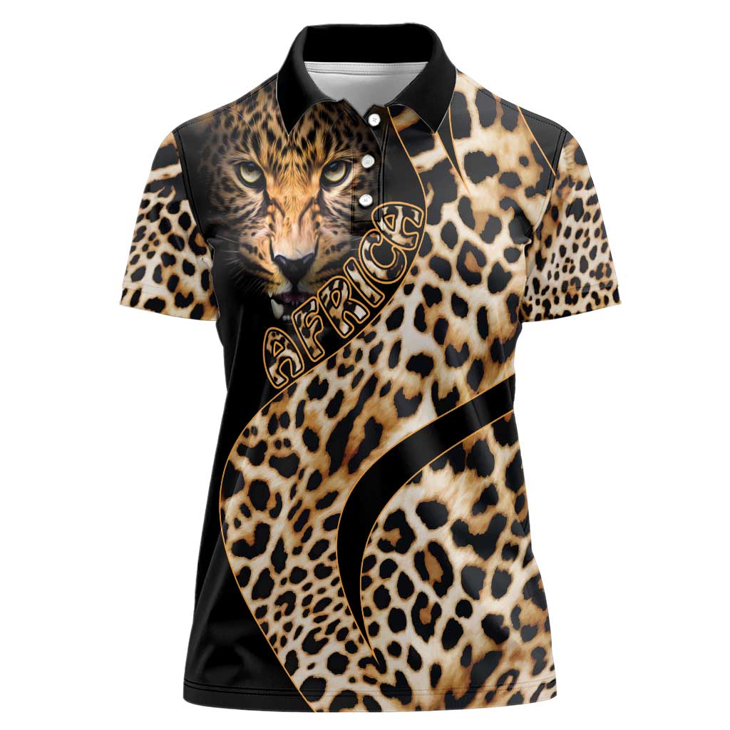 Africa Leopard Skin Pattern Women Polo Shirt Version 01 - Wonder Print Shop