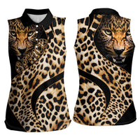 Africa Leopard Skin Pattern Women Sleeveless Polo Shirt Version 01 - Wonder Print Shop