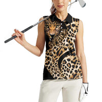 Africa Leopard Skin Pattern Women Sleeveless Polo Shirt Version 01 - Wonder Print Shop
