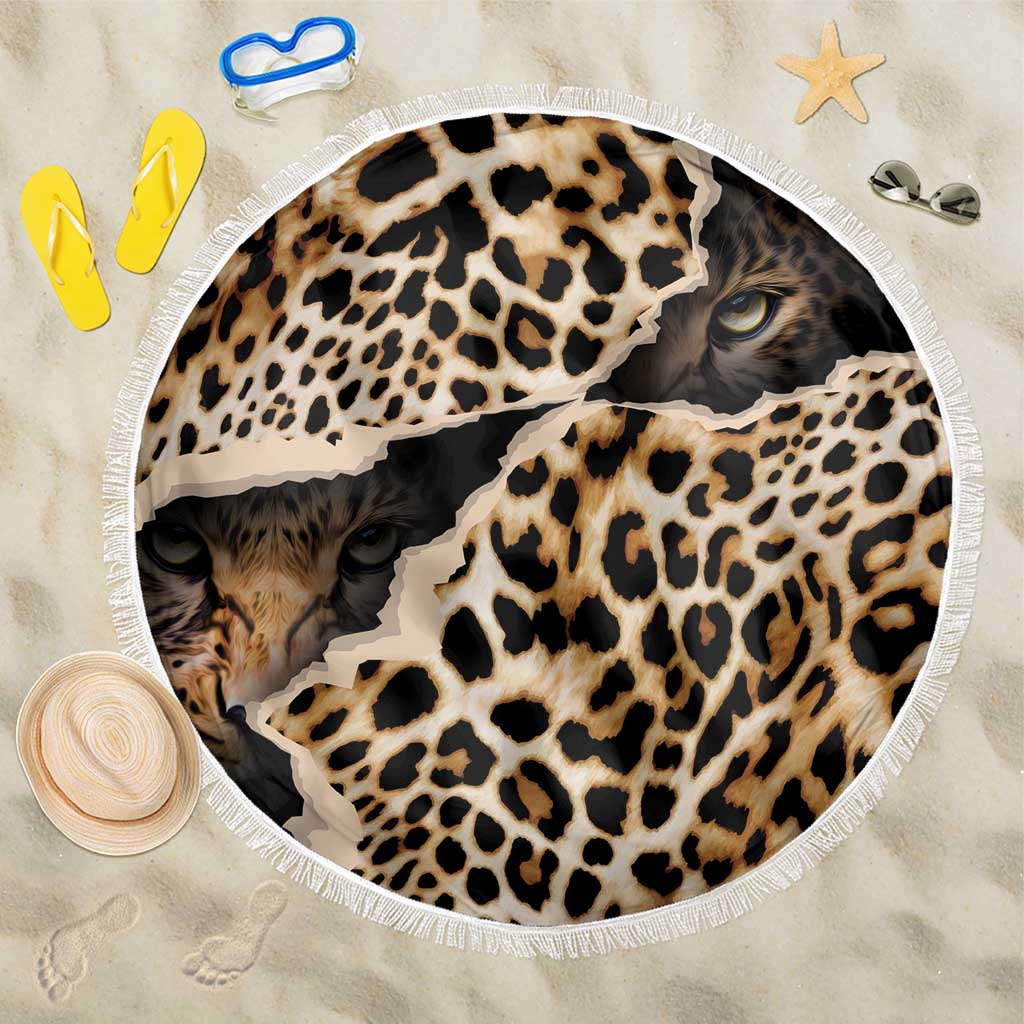 Africa Leopard Skin Pattern Beach Blanket Version 02 LT9 - Wonder Print Shop