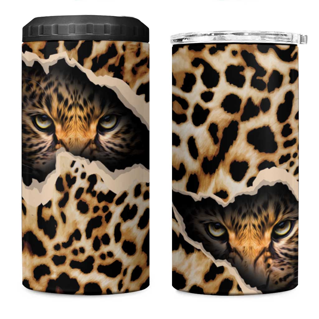 Africa Leopard Skin Pattern 4 in 1 Can Cooler Tumbler Version 02 LT9 - Wonder Print Shop