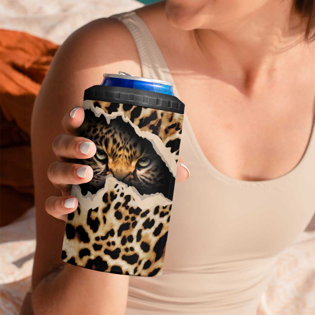Africa Leopard Skin Pattern 4 in 1 Can Cooler Tumbler Version 02 LT9 - Wonder Print Shop