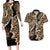 Africa Leopard Skin Pattern Couples Matching Long Sleeve Bodycon Dress and Hawaiian Shirt Version 02 LT9 - Wonder Print Shop
