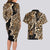 Africa Leopard Skin Pattern Couples Matching Long Sleeve Bodycon Dress and Hawaiian Shirt Version 02 LT9 - Wonder Print Shop