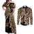 Africa Leopard Skin Pattern Couples Matching Off Shoulder Maxi Dress and Long Sleeve Button Shirt Version 02 LT9 - Wonder Print Shop