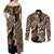 Africa Leopard Skin Pattern Couples Matching Off Shoulder Maxi Dress and Long Sleeve Button Shirt Version 02 LT9 - Wonder Print Shop