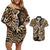Africa Leopard Skin Pattern Couples Matching Off Shoulder Short Dress and Hawaiian Shirt Version 02 LT9 - Wonder Print Shop