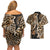Africa Leopard Skin Pattern Couples Matching Off Shoulder Short Dress and Hawaiian Shirt Version 02 LT9 - Wonder Print Shop