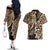 Africa Leopard Skin Pattern Couples Matching Off The Shoulder Long Sleeve Dress and Hawaiian Shirt Version 02 LT9 - Wonder Print Shop