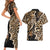 Africa Leopard Skin Pattern Couples Matching Short Sleeve Bodycon Dress and Hawaiian Shirt Version 02 LT9 - Wonder Print Shop
