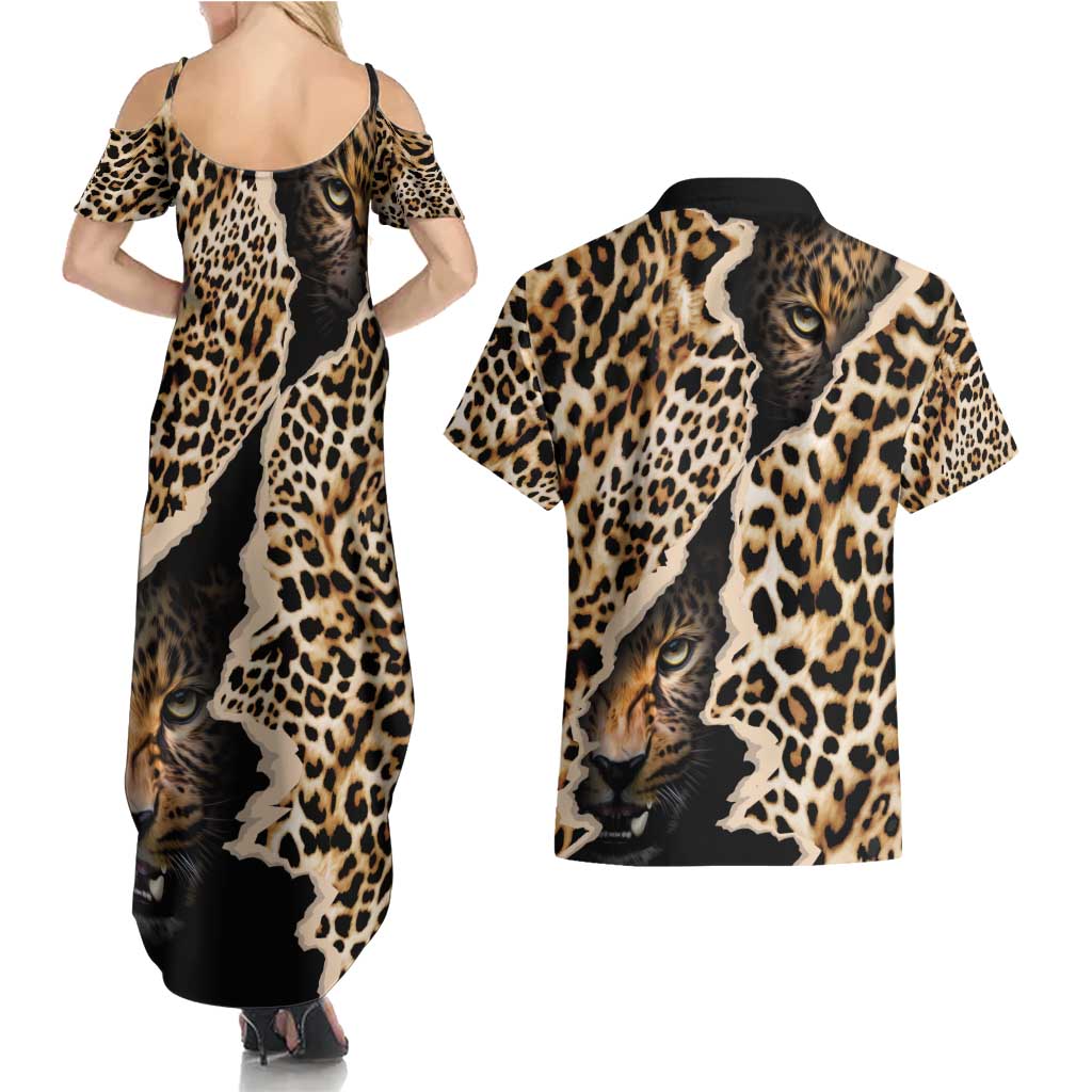 Africa Leopard Skin Pattern Couples Matching Summer Maxi Dress and Hawaiian Shirt Version 02 LT9 - Wonder Print Shop
