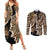 Africa Leopard Skin Pattern Couples Matching Summer Maxi Dress and Long Sleeve Button Shirt Version 02 LT9 - Wonder Print Shop