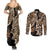 Africa Leopard Skin Pattern Couples Matching Summer Maxi Dress and Long Sleeve Button Shirt Version 02 LT9 - Wonder Print Shop