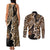 Africa Leopard Skin Pattern Couples Matching Tank Maxi Dress and Long Sleeve Button Shirt Version 02 LT9 - Wonder Print Shop
