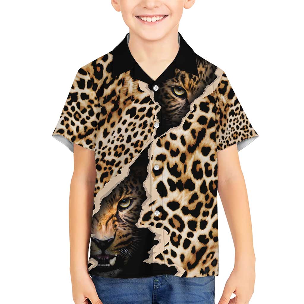 Africa Leopard Skin Pattern Family Matching Short Sleeve Bodycon Dress and Hawaiian Shirt Version 02 - Wonder Print Shop