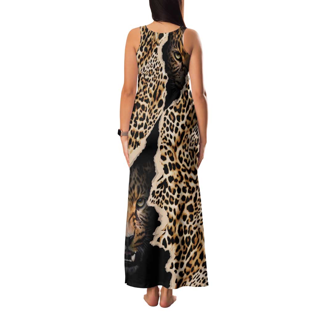 Africa Leopard Skin Pattern Family Matching Tank Maxi Dress and Hawaiian Shirt Version 02 - Wonder Print Shop